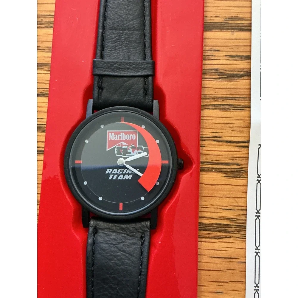 Vintage Marlboro Racing Team Watch New in Box 1990s F1 Formula 1 Promo Black